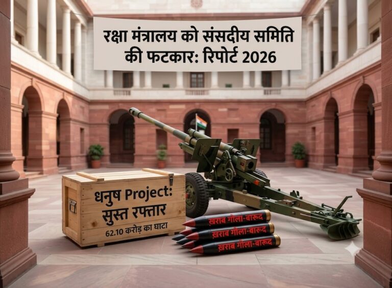 रक्षा मंत्रालय को संसदीय समिति की फटकार, खराब गोला-बारूद से 62 करोड़ का झटका, ‘धनुष’ तोप प्रोजेक्ट की सुस्त रफ़्तार पर उठे सवाल