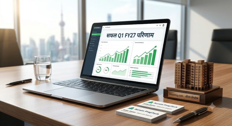 औरम प्रोपटेक का Q1 FY27 में धमाकेदार प्रदर्शन, आय 57% बढ़कर ₹121 करोड़ हुई, लगातार तीसरी तिमाही में दर्ज किया मुनाफा Housing.com का 100% अधिग्रहण कर रचा इतिहास