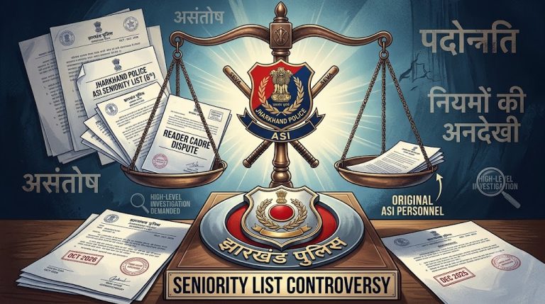 झारखंड पुलिस ASI विवाद: छठी वरिष्ठता सूची में रीडर संवर्ग को शामिल करने से बढ़ा असंतोष, उच्चस्तरीय जांच की उठी मांग