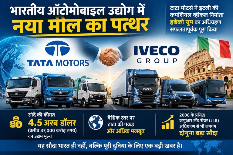 टाटा मोटर्स का ऐतिहासिक कदम: 37,000 करोड़ रुपये में खरीदी इटली की दिग्गज कंपनी ‘इवेको’, जेएलआर से भी बड़ा मेगा डील