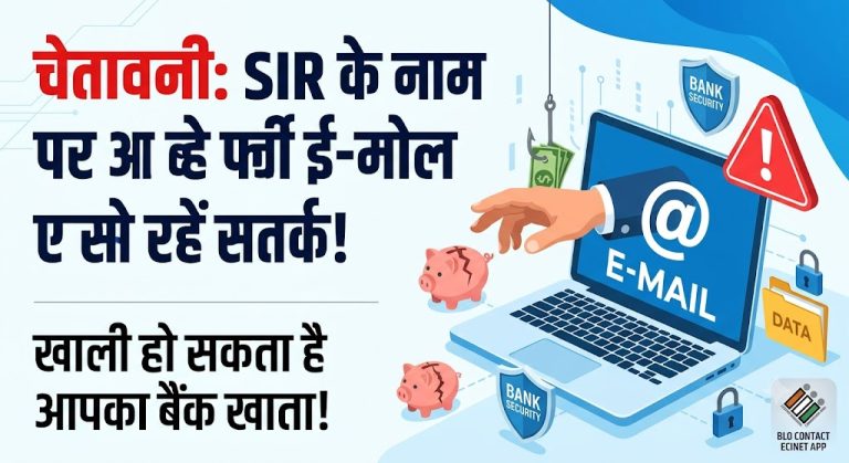 चेतावनी: SIR के नाम पर आ रहे फर्जी ई-मेल से रहें सतर्क, खाली हो सकता है आपका बैंक खाता!